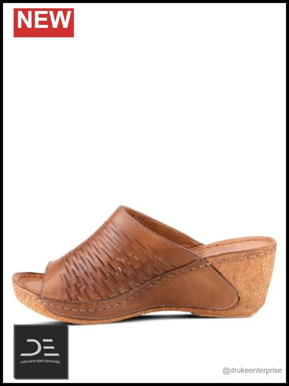 Slip On Wedge Sandals Leather Slingback Open Toe